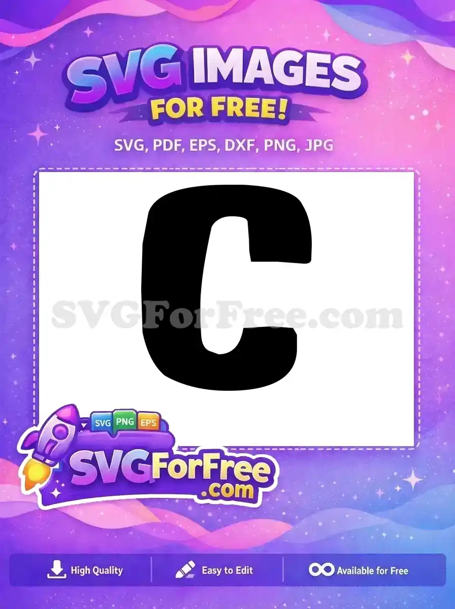 Free Letter C Free Monogram Initial Lilo Free SVG