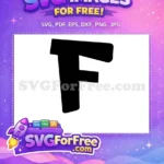 Free Letter F Initial Free Simple Black Lilo Free SVG - Instant Download