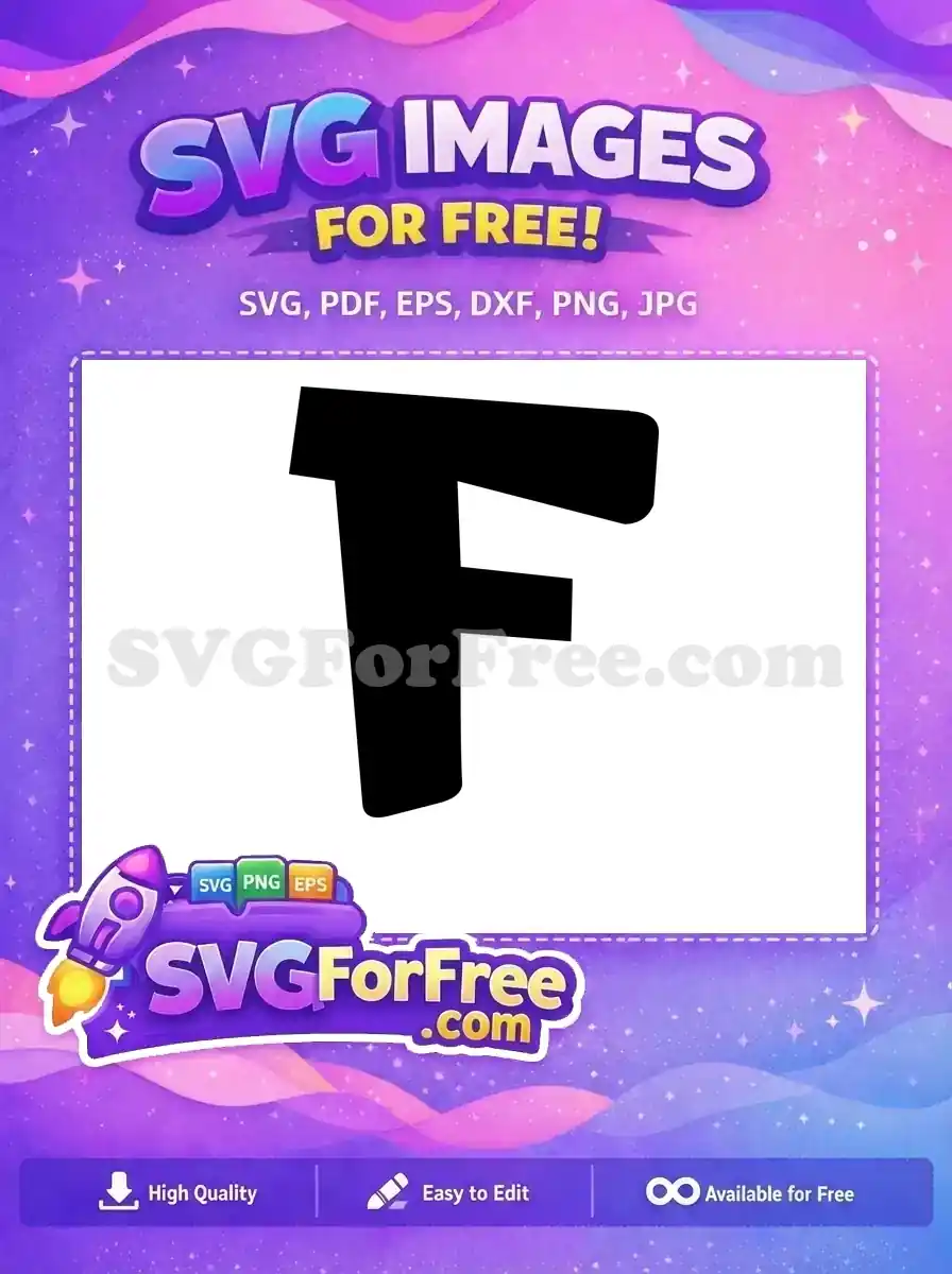 Free Letter F Initial Free Simple Black Lilo Free SVG
