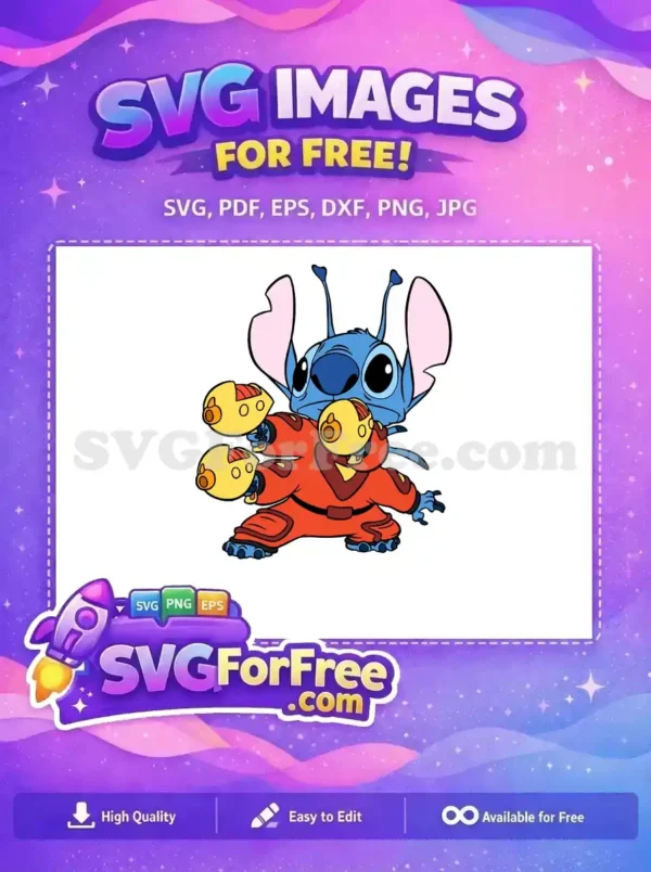Free Red Suit Free Yellow Guns Lilo and Stitch Free SVG 2