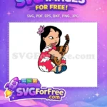 Free Ukulele Player Free Pink Flower Lilo and Stitch Free SVG - Instant Download