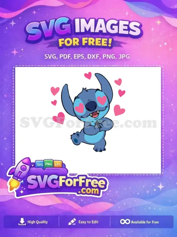 Free Heart Eyes Free Smiling Stitch Lilo and Stitch Free SVG
