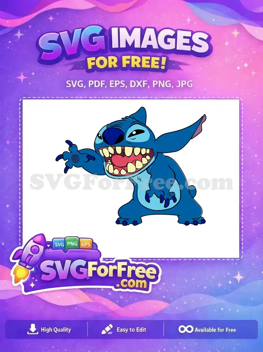 Free Angry Expression Free Sharp Teeth Lilo and Stitch Free SVG