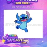 Free Happy Stitch Jumping Free Cartoon Character Lilo Free SVG - Instant Download