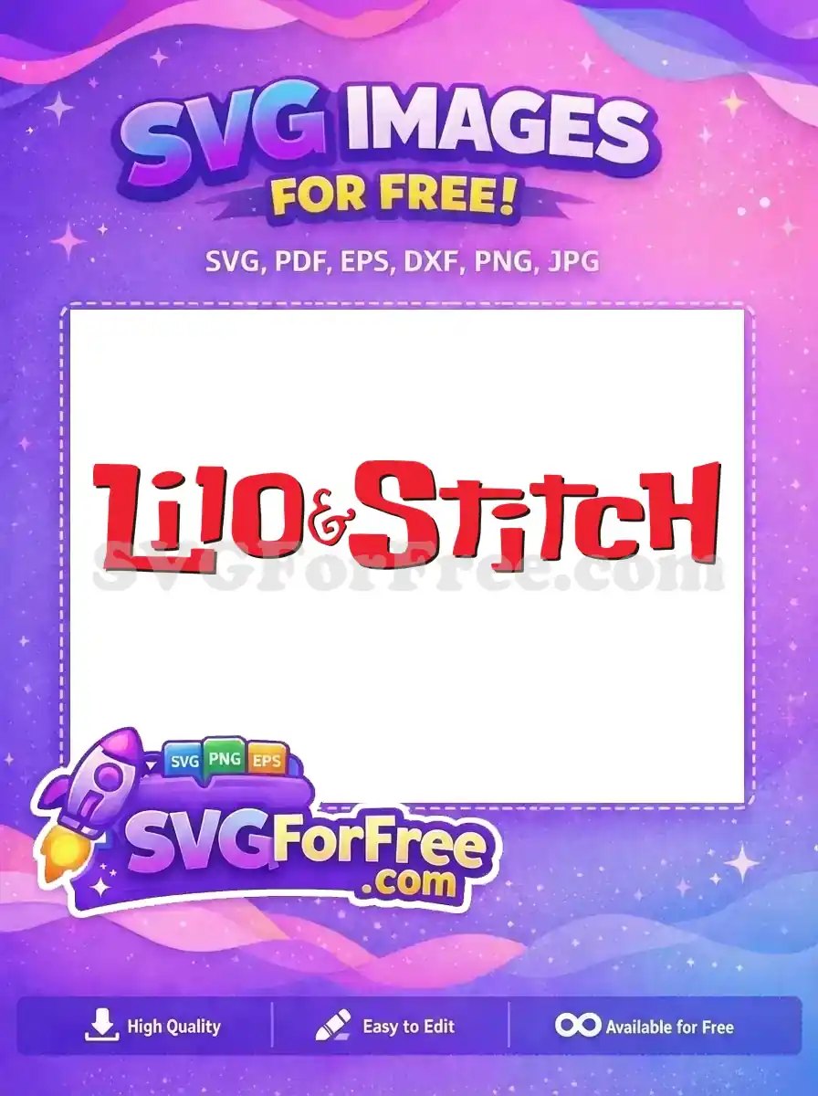 Free Bold Red Letters Free Cartoon Font Lilo Stitch Free SVG