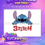 Free Happy Blue Stitch Free Peeking Lilo Free SVG - Instant Download