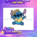Free Smiling Stitch Free Flower Crown Lilo and Stitch Free SVG - Instant Download