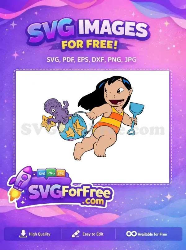 Free Lilo Octopus Bucket Free Beach Shovel Lilo Free SVG