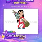 Free Smiling Lilo Free Holding Scrump Lilo and Stitch Free SVG - Instant Download