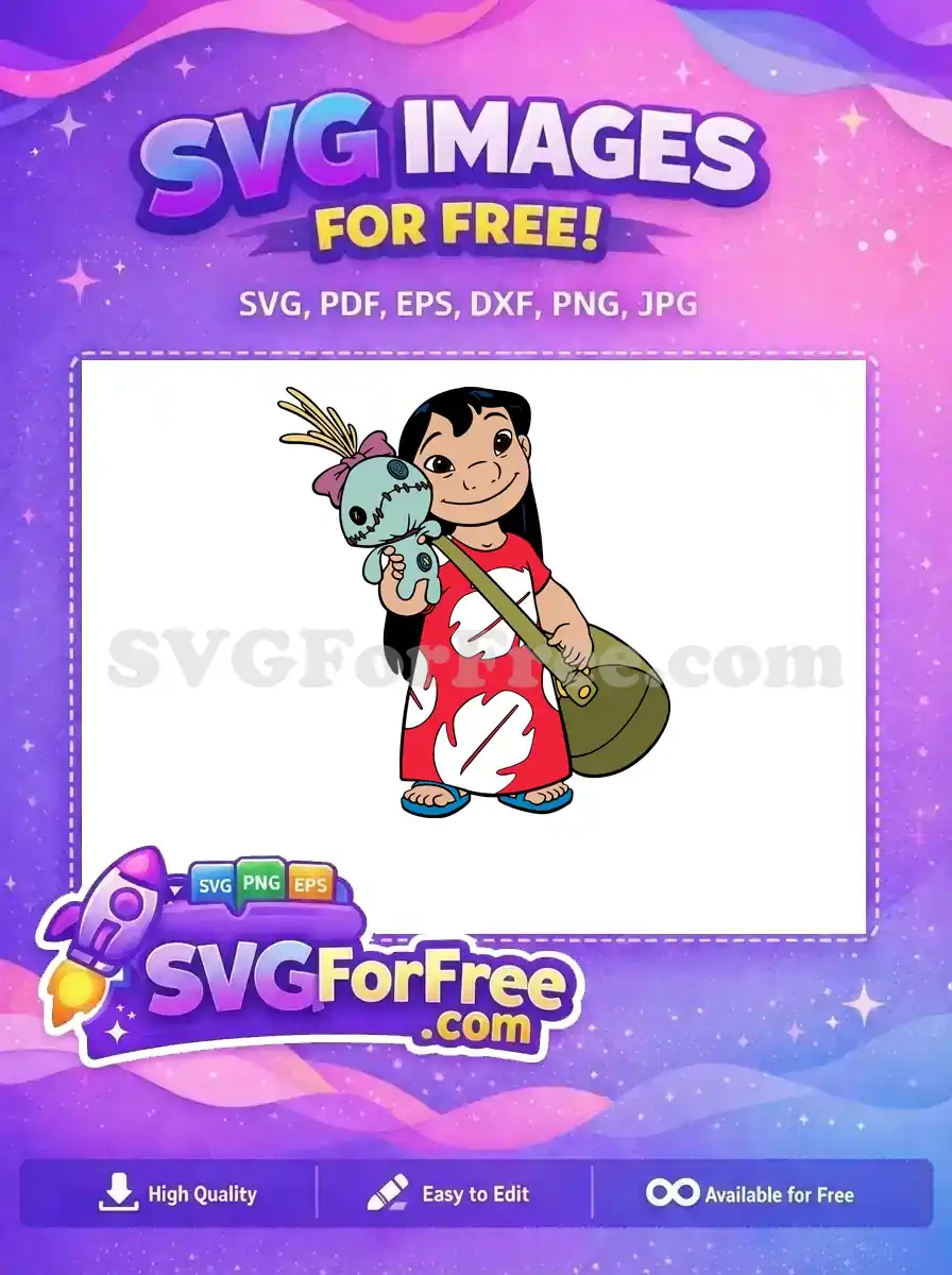 Free Smiling Lilo Free Holding Scrump Lilo and Stitch Free SVG