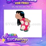 Free Kissing Expression Free Pink Dress Lilo and Stitch Free SVG 2 - Instant Download