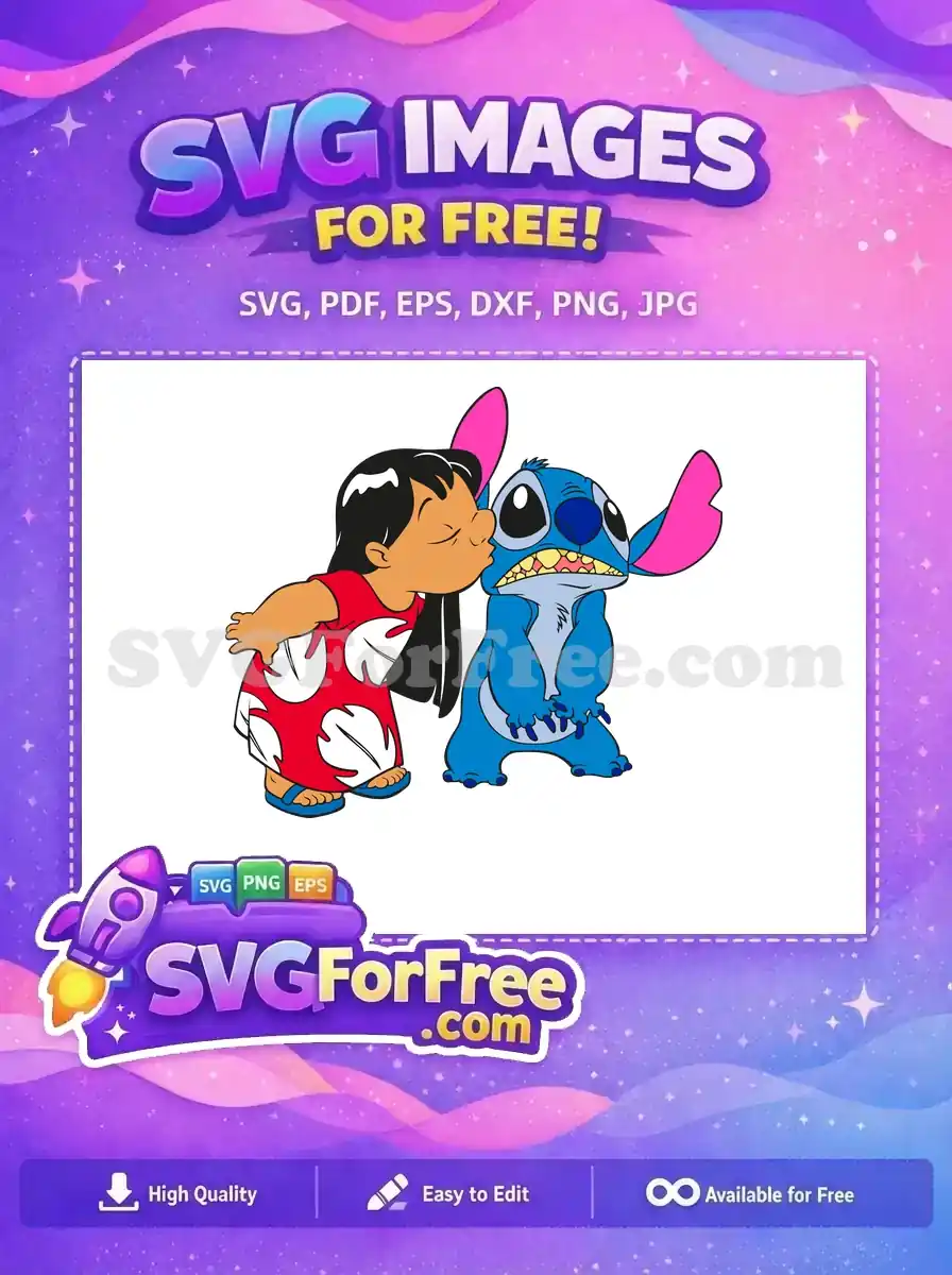 Free Lilo Kiss Free Unhappy Stitch Lilo and Stitch Free SVG