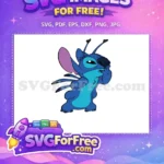 Free Blue Stitch Covering Face Free Lilo and Stitch Movie Free SVG - Instant Download