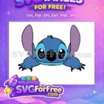 Free Smiling Stitch Face Free Blue Alien Lilo Free SVG - Instant Download