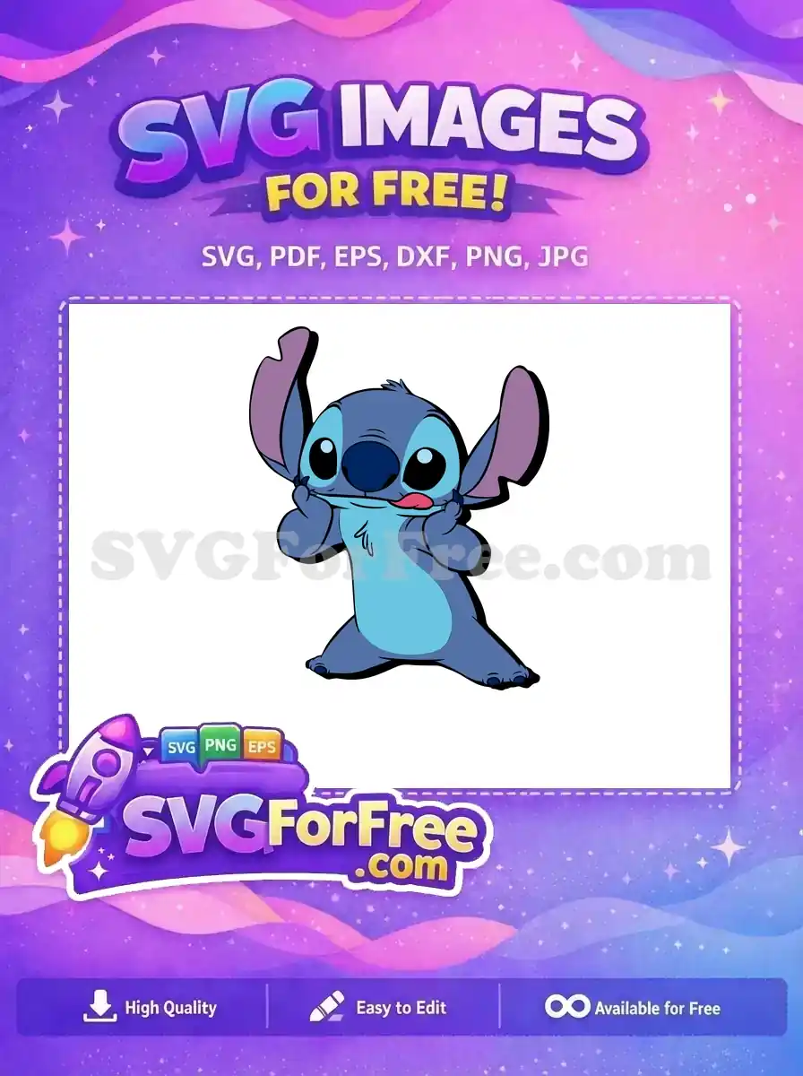 Free Tongue Out Free Cheeky Expression Lilo and Stitch Free SVG
