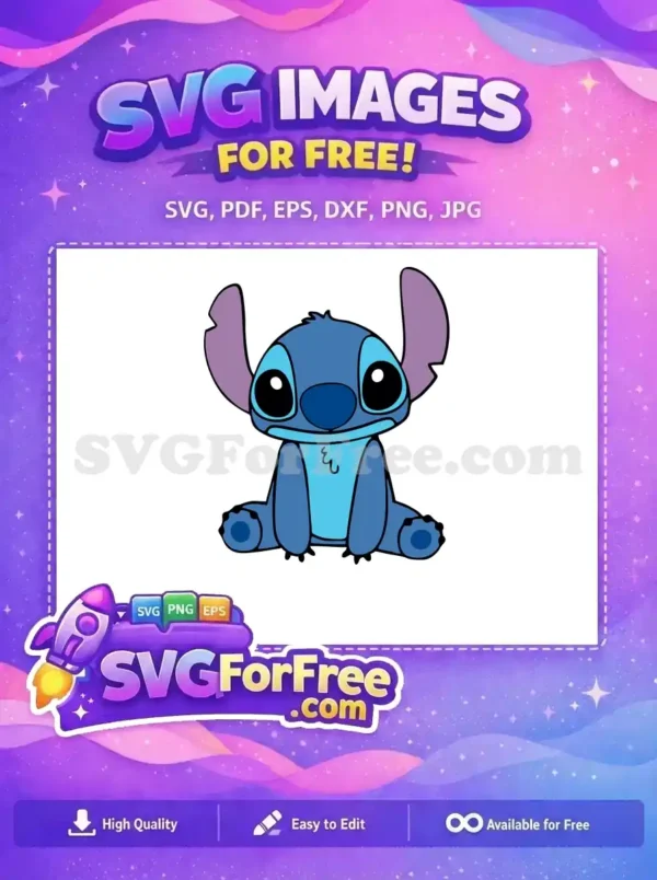 Free Sitting Pose Free Big Eyes Lilo and Stitch Free SVG 4