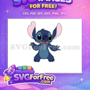 Free Blue Smiling Stitch Free Waving Lilo and Stitch Free SVG