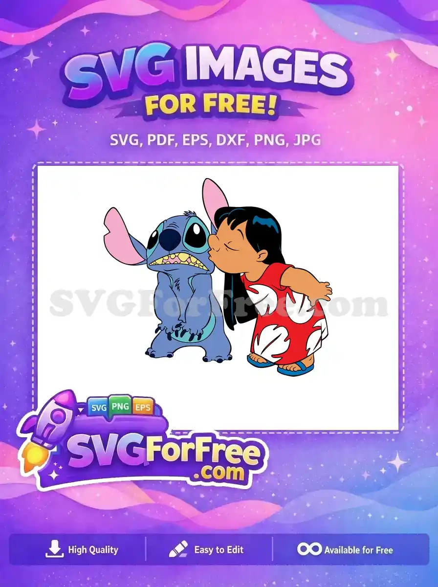 Free Scared Stitch Kissed Free Lilo Aloha Free SVG