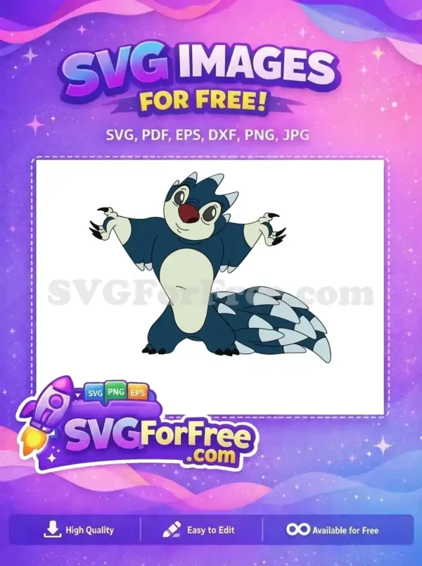 Free Dark Blue Experiment Free Pointy Tail Lilo Free SVG