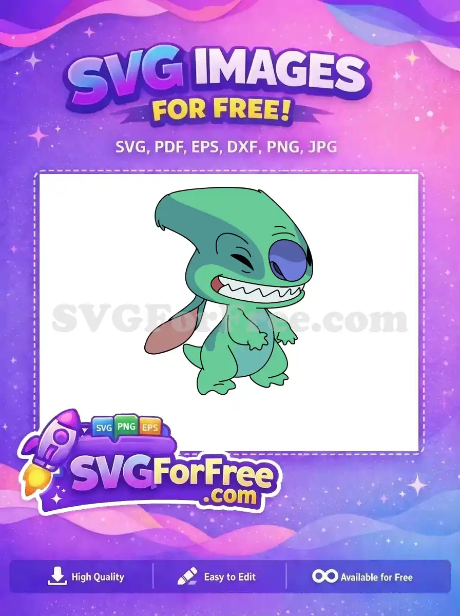 Free Teal Happy Stitch Free Big Smile Lilo Free SVG