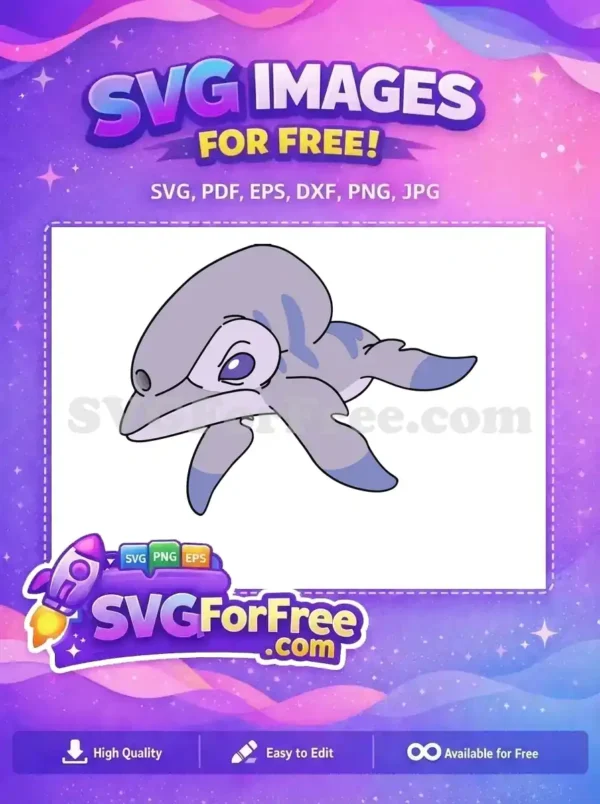Free Purple Dolphin Stitch Free Experiment 626 Lilo Free SVG