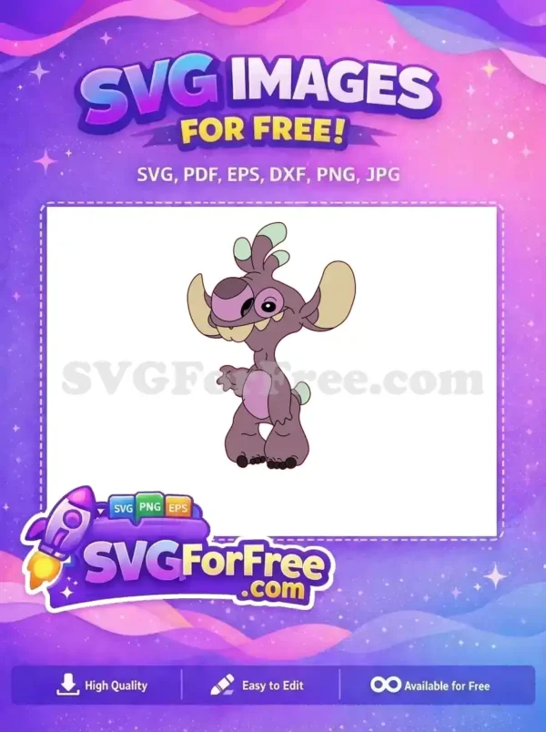 Free Goofy Expression Free Purple Alien Lilo and Stitch Free SVG