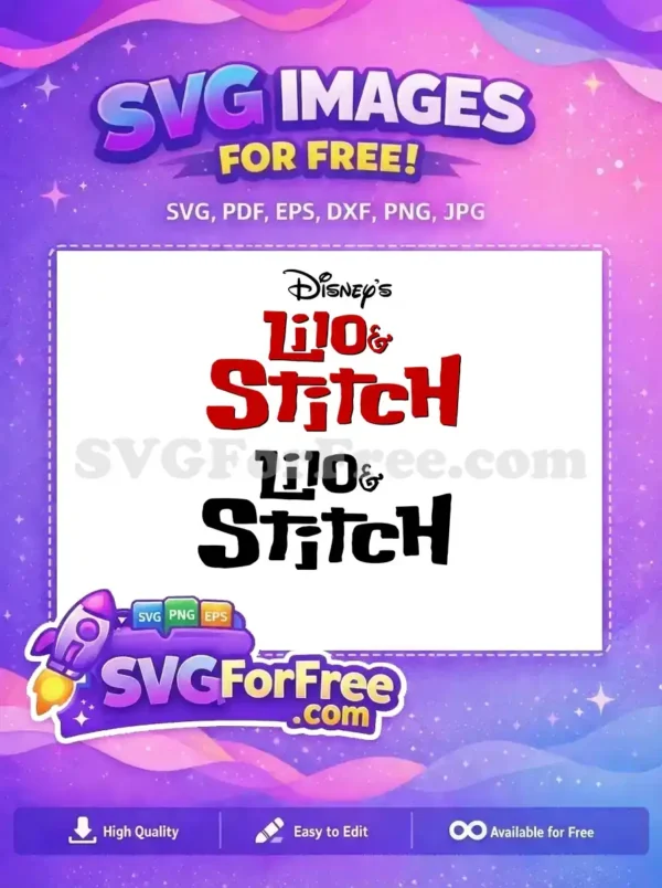 Free Red Outline Free Lilo Stitch Movie Free SVG
