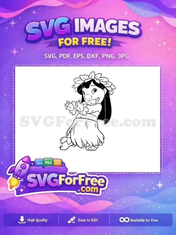 Free Smiling Stitch Free Cute Angel Lilo Free SVG 2