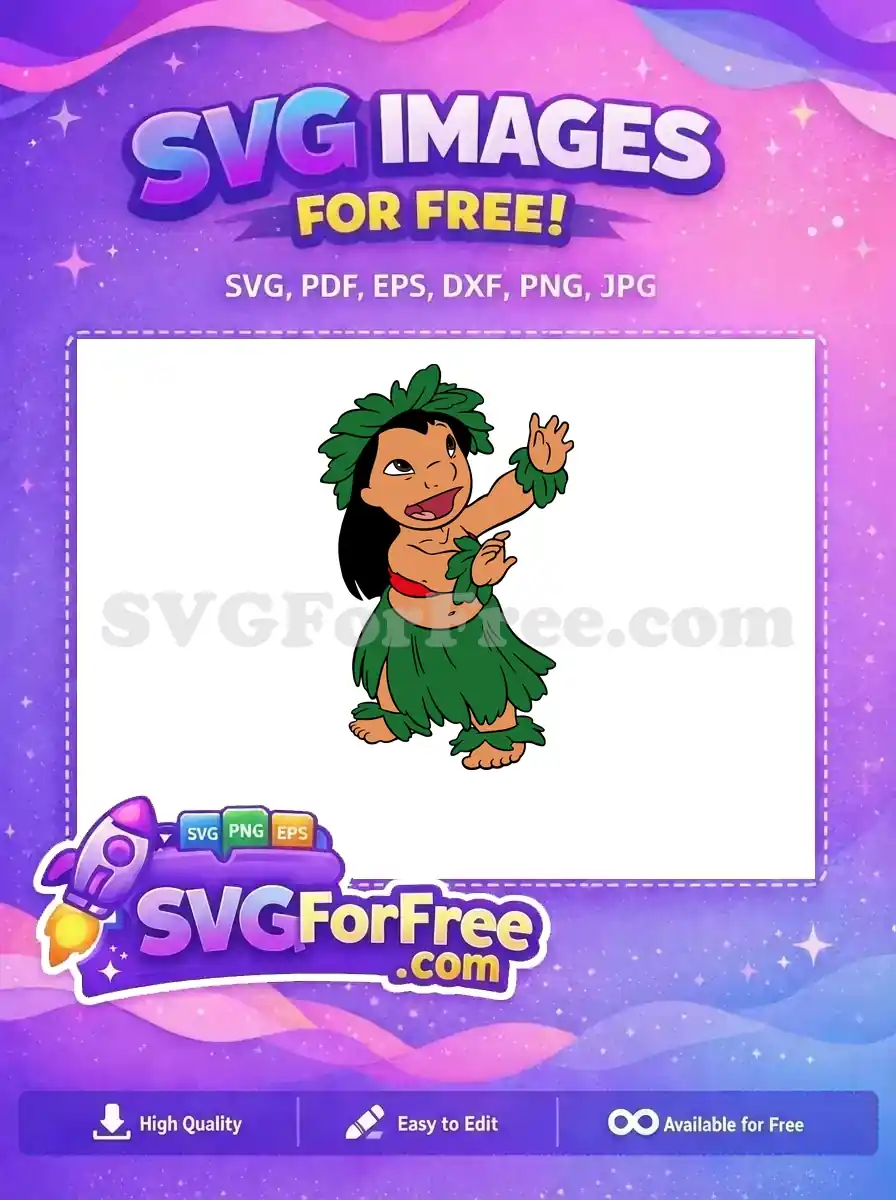 Free Hula Dancer Free Green Leaves Lilo and Stitch Free SVG 1