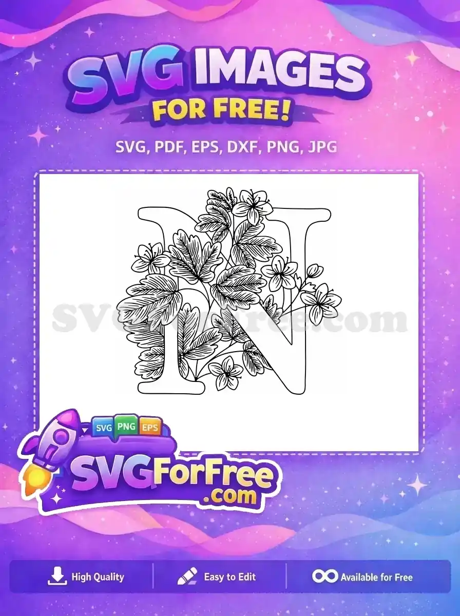 Free Line Art Alphabets Free Flower Design Free SVG 2