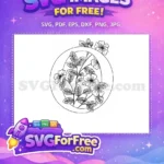 Free Line Art Alphabets Free Flower Design Initial Free SVG 3 - Instant Download