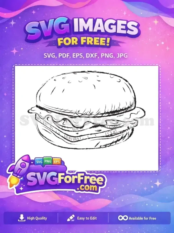 Free Detailed Bun Free Double Patty Burger Free SVG