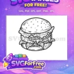 Free Double Patty Free Dripping Sauce Burger Free SVG - Instant Download
