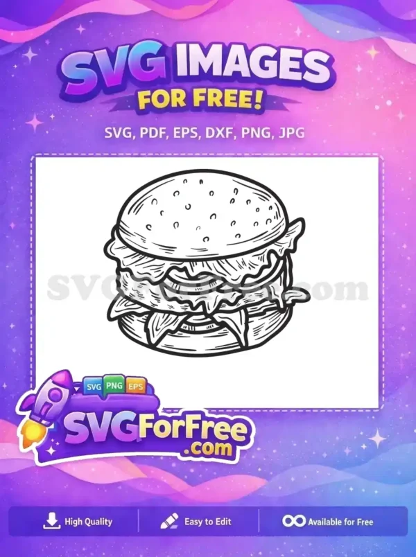 Free Double Patty Free Dripping Sauce Burger Free SVG