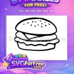 Free Sesame Bun Free Cheese Slice Burger Free SVG - Instant Download