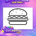 Free Black Line Free Minimalist Burger Fast Food Free SVG - Instant Download