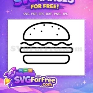 Free Black Line Free Minimalist Burger Fast Food Free SVG