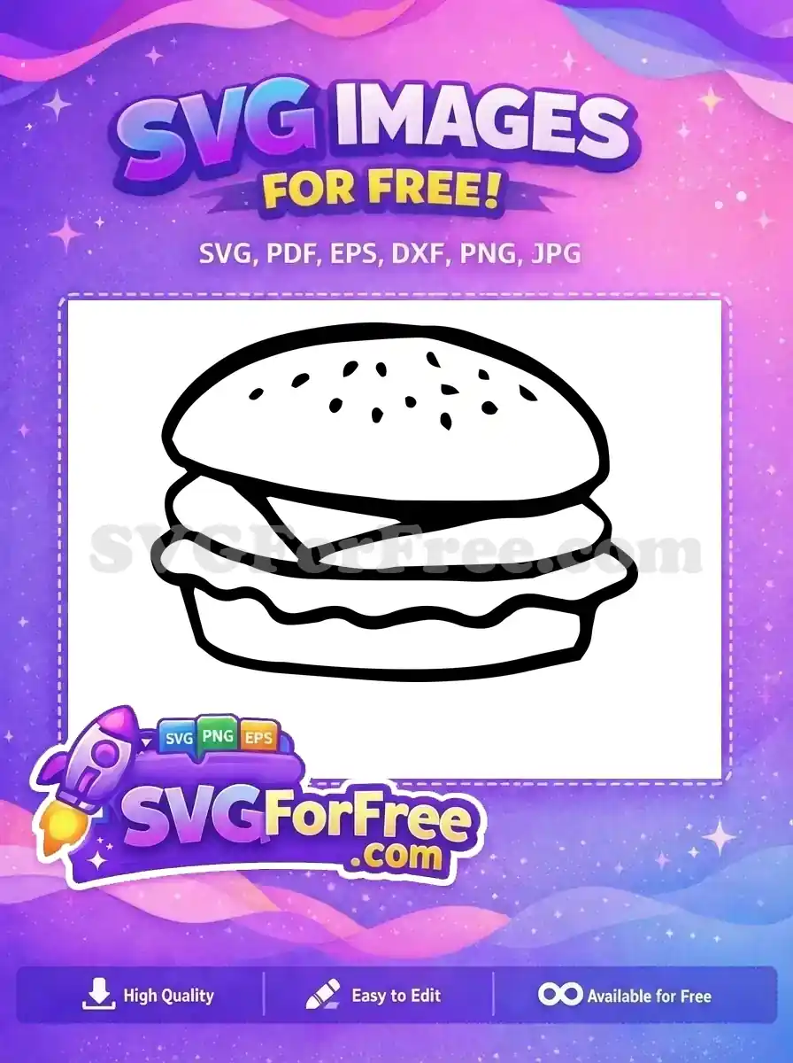 Free Sesame Seed Bun Free Cheese Slice Burger Free SVG