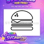 Free Seeded Bun Free Line Art Food Free SVG - Instant Download