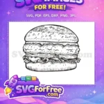 Free Detailed Toppings Free Crispy Lettuce Burger Free SVG - Instant Download