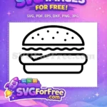 Free Simple Burger Free Line Art Food Free SVG - Instant Download
