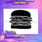Free Layered Burger Free Delicious Fillings Line Art Free SVG - Instant Download