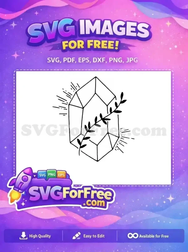 Free Number One Free Line Art Crystals Free SVG 9