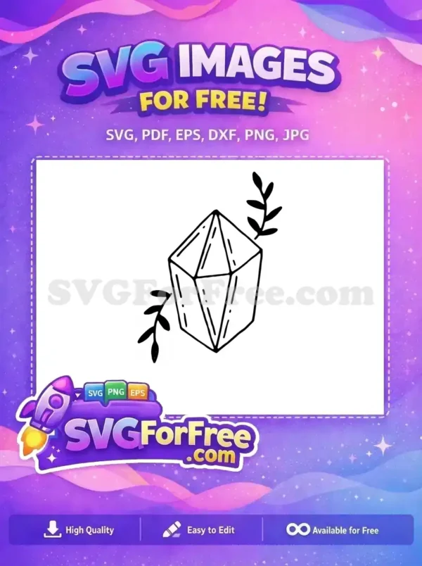 Free Number One Free Line Art Crystals Free SVG 14