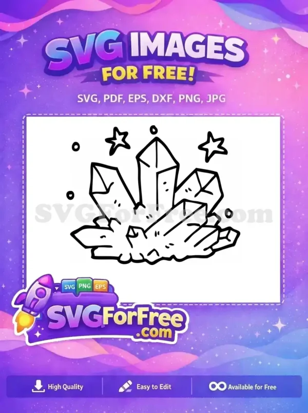 Free Number One Free Line Art Crystals Free SVG 19