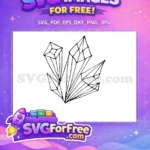 Free Number 1 Line Art Free Crystals Simple Free SVG - Instant Download