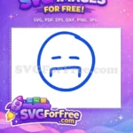 Free Blue Line Art Sad Free Emoji Character Free SVG 1 - Instant Download