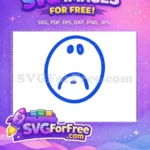Free Blue Sad Face Free Line Art Emoji Free SVG 2 - Instant Download