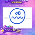 Free Blue Line Eyes Free Wavy Mouth Emoji Free SVG - Instant Download