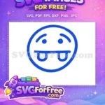 Free Goofy Blue Emoji Free Buck Teeth Line Art Free SVG - Instant Download